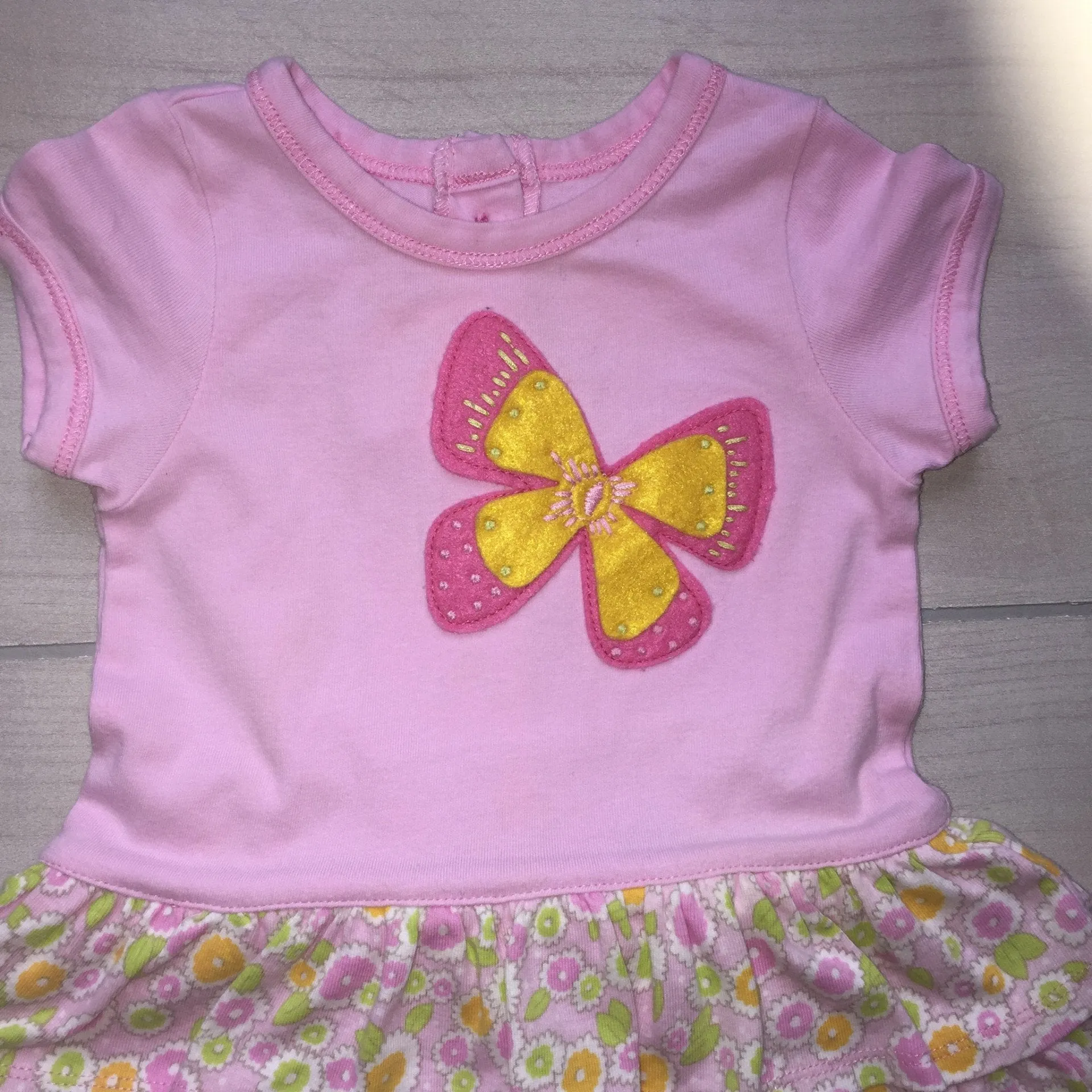 Baby LuLu Pink Butterfly Ruffle Dress