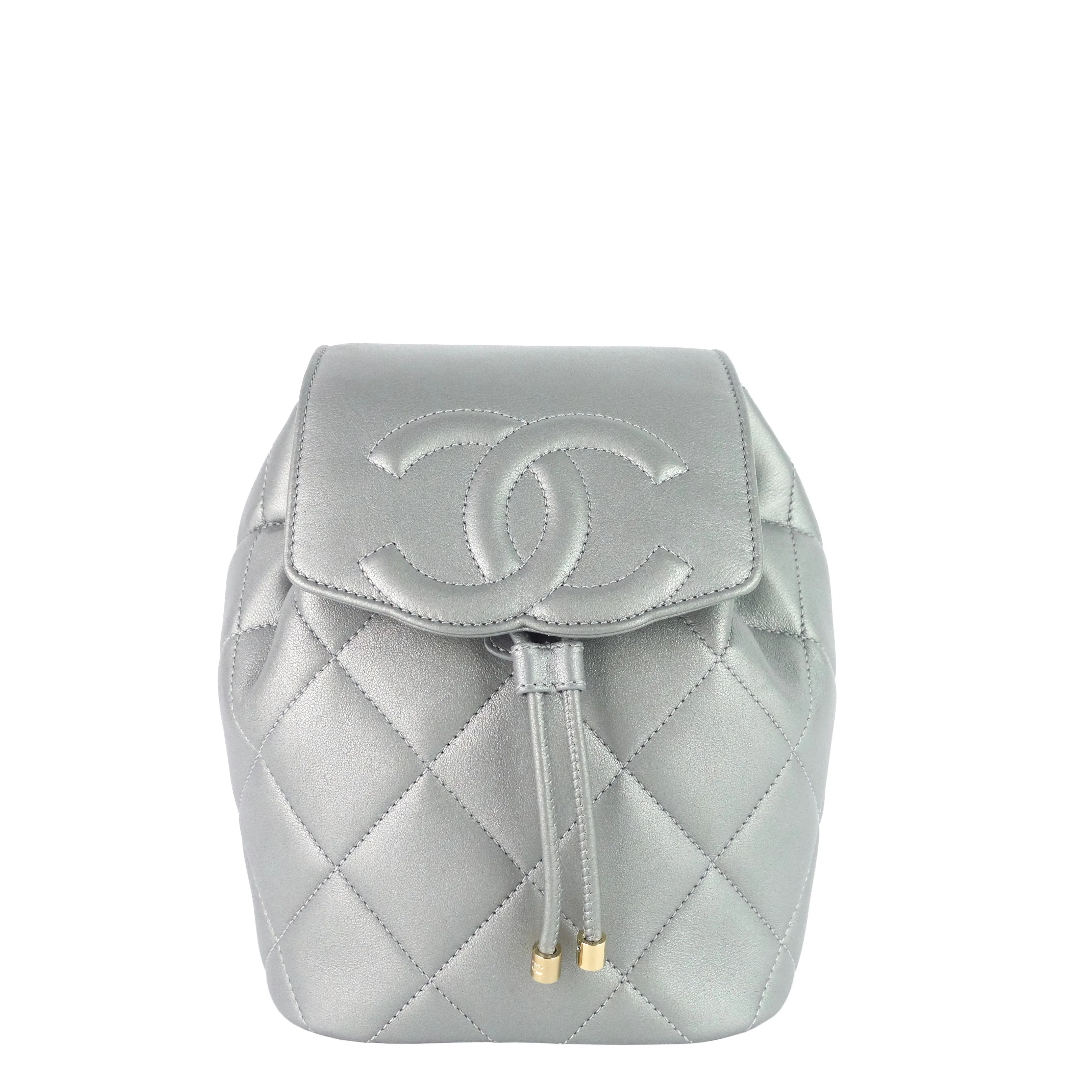 CHANEL CC Lambskin Leather Chain Flap Backpack