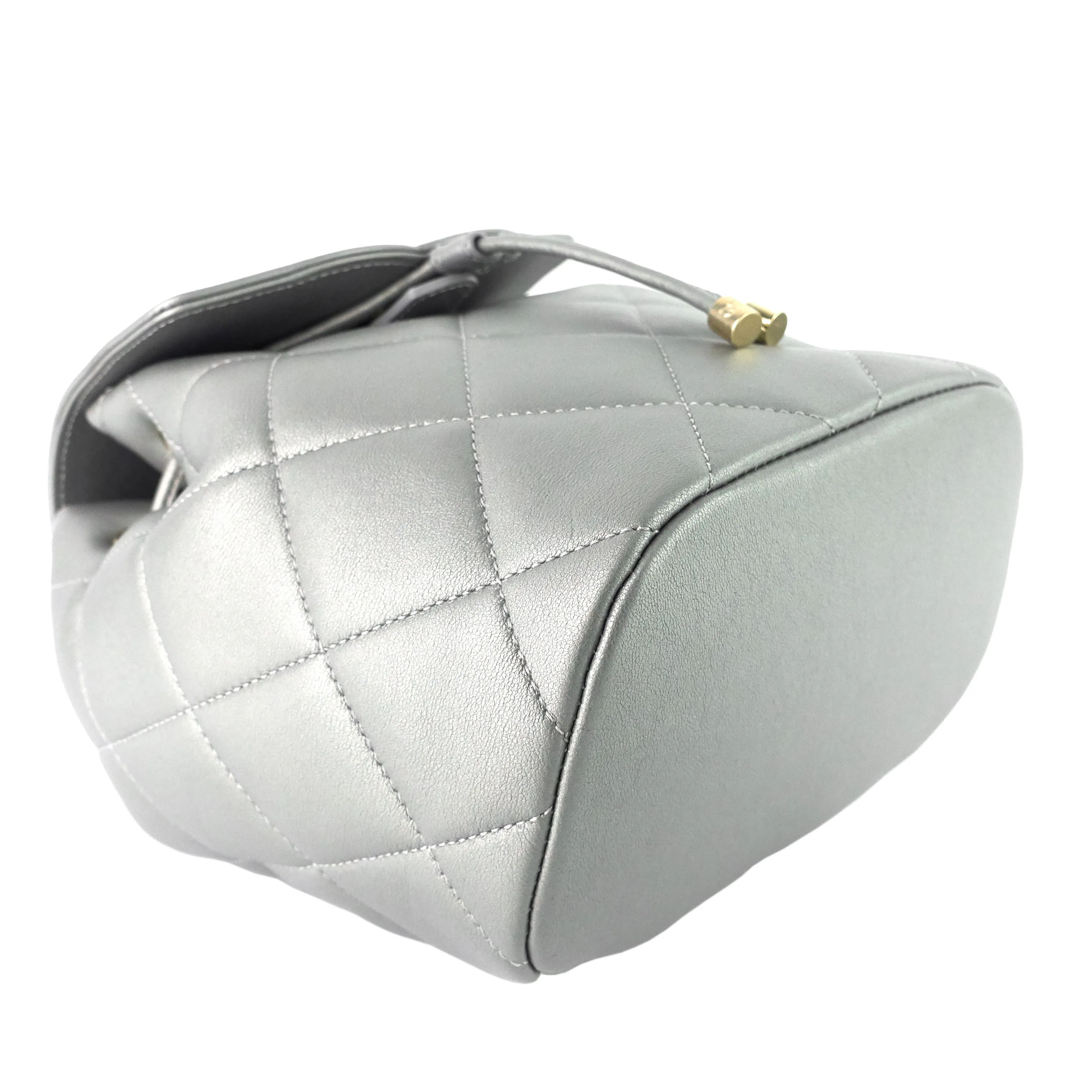 CHANEL CC Lambskin Leather Chain Flap Backpack