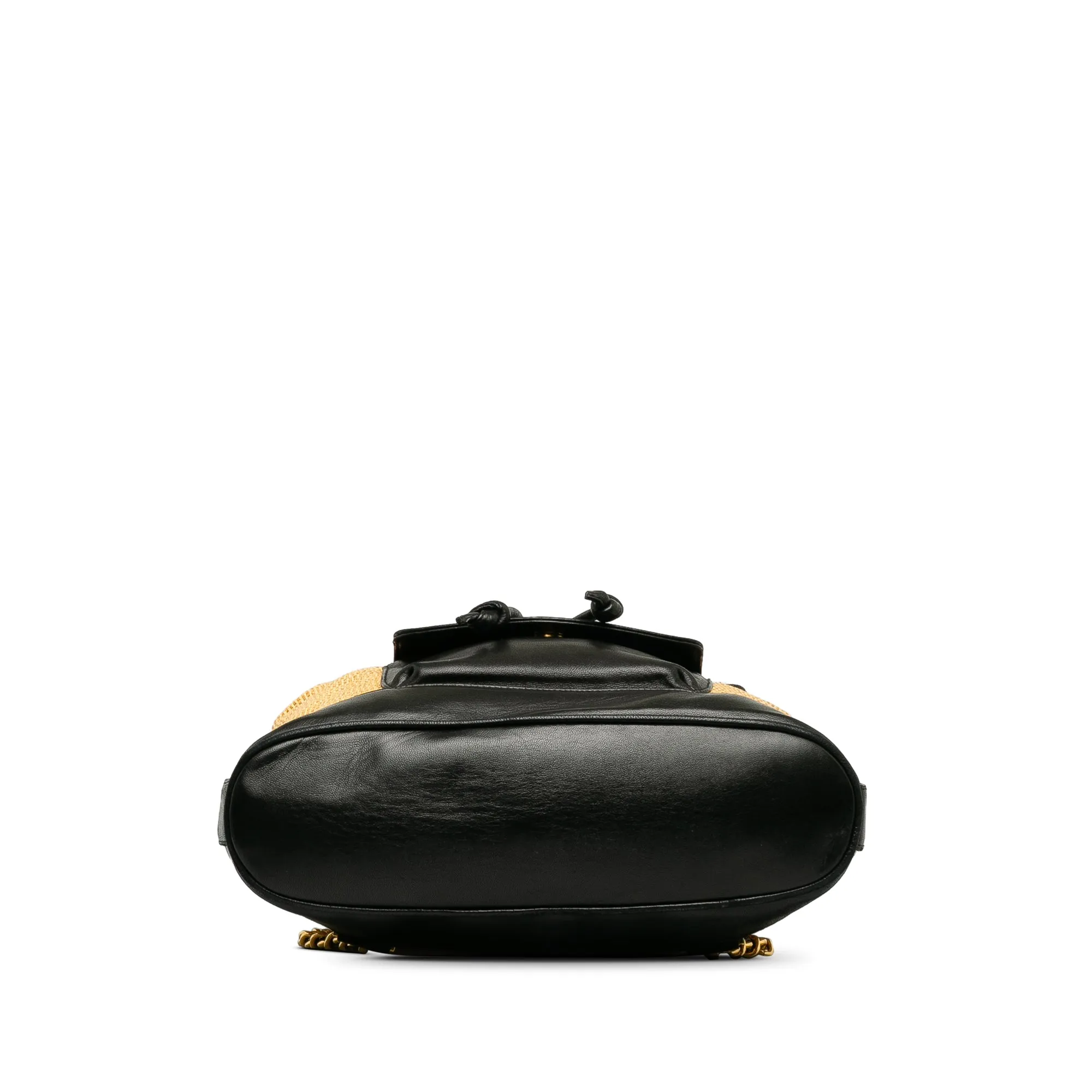 Chanel Duma Backpack Black Raffia Gold