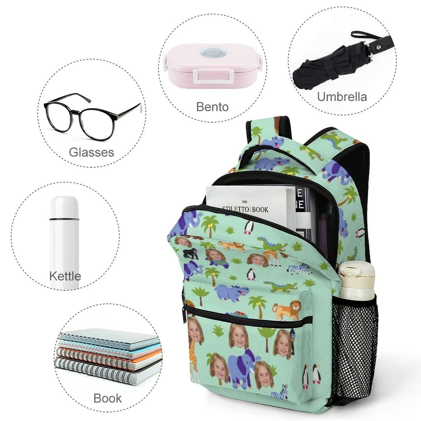 Custom Face Animals Children's Backpack