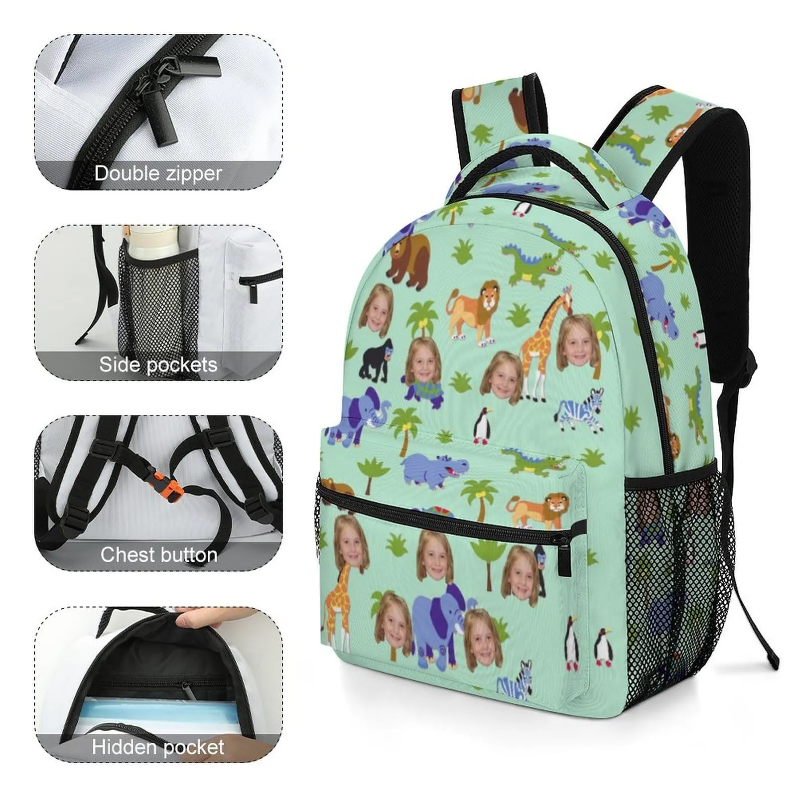 Custom Face Animals Children's Backpack