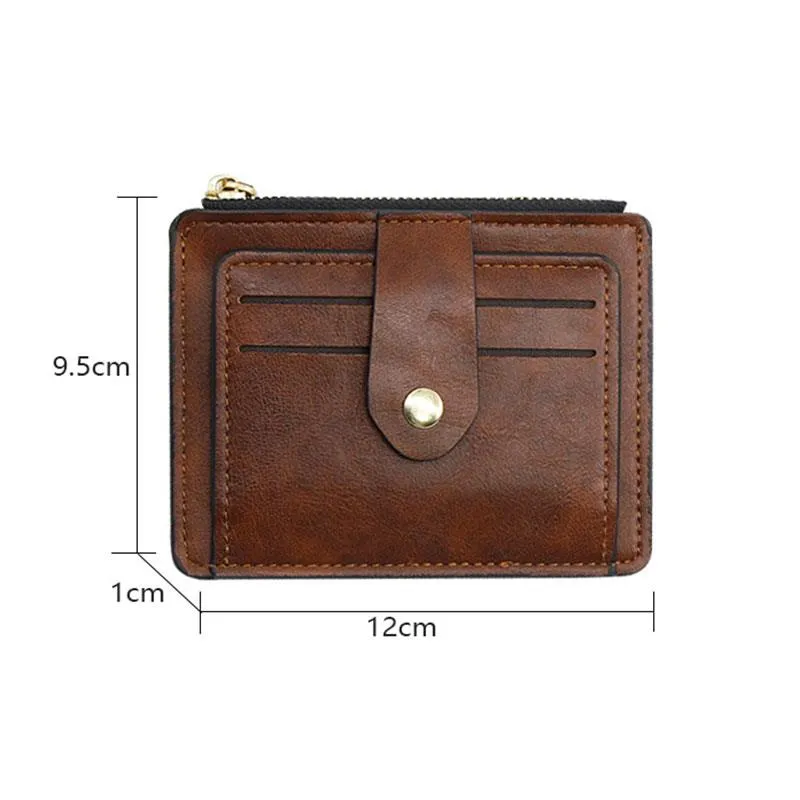 Cyflymder Luxury Small Men's Credit ID Card Holder Wallet Male Slim Leather Wallet with Coin Pocket Brand Designer Purse for Men Women