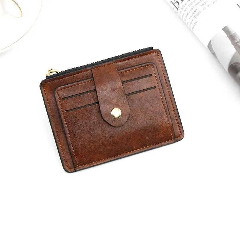 Cyflymder Luxury Small Men's Credit ID Card Holder Wallet Male Slim Leather Wallet with Coin Pocket Brand Designer Purse for Men Women
