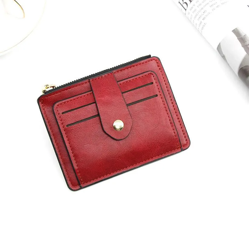 Cyflymder Luxury Small Men's Credit ID Card Holder Wallet Male Slim Leather Wallet with Coin Pocket Brand Designer Purse for Men Women