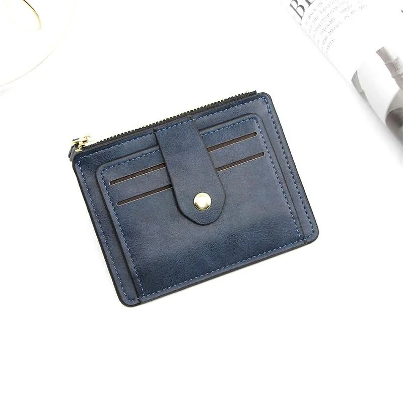 Cyflymder Luxury Small Men's Credit ID Card Holder Wallet Male Slim Leather Wallet with Coin Pocket Brand Designer Purse for Men Women