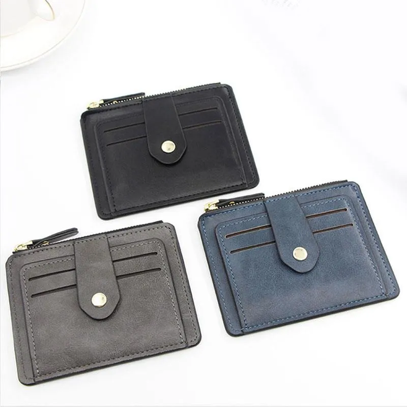 Cyflymder Luxury Small Men's Credit ID Card Holder Wallet Male Slim Leather Wallet with Coin Pocket Brand Designer Purse for Men Women