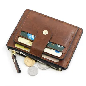 Cyflymder Luxury Small Men's Credit ID Card Holder Wallet Male Slim Leather Wallet with Coin Pocket Brand Designer Purse for Men Women