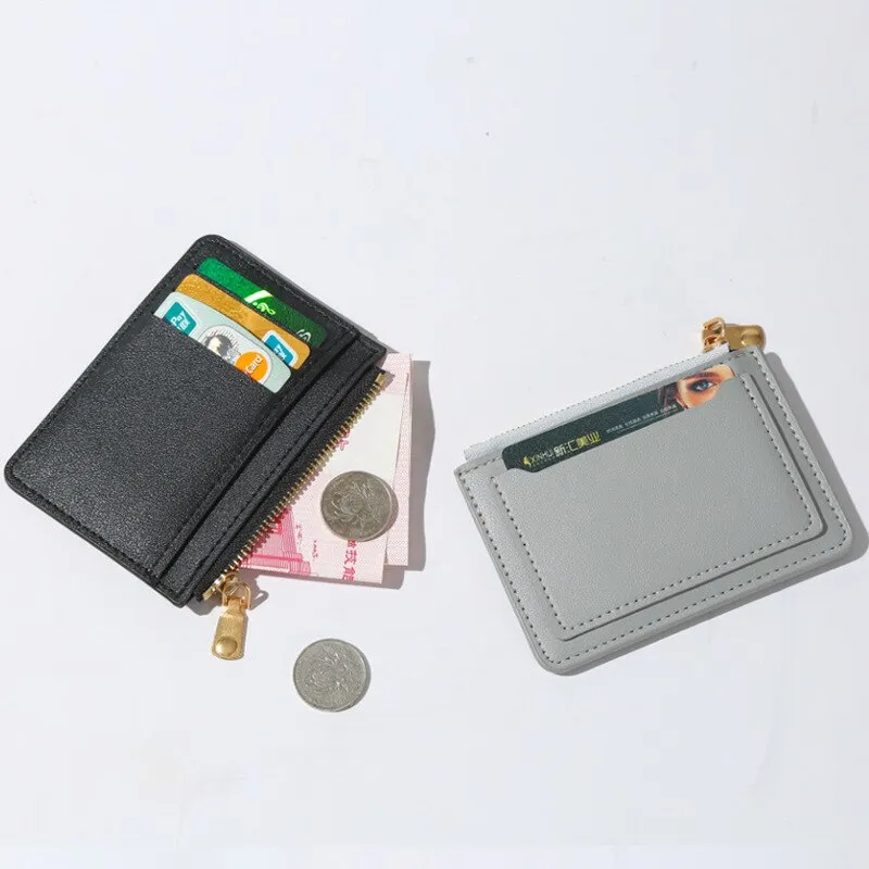 Cyflymder New Wallet Women's Short Wallet PU Leather Zipper Fashion Simple Casual Design Women's Multi-card Position Solid Color