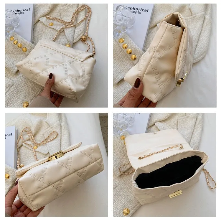 DUNNMALL Casual High Quality Bag  Spring and Autumn New Fashion Rhombus Chain Women's Bag Simple Western Style Shoulder Messenger Bag