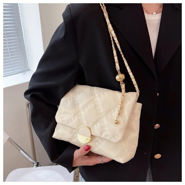 DUNNMALL Casual High Quality Bag  Spring and Autumn New Fashion Rhombus Chain Women's Bag Simple Western Style Shoulder Messenger Bag