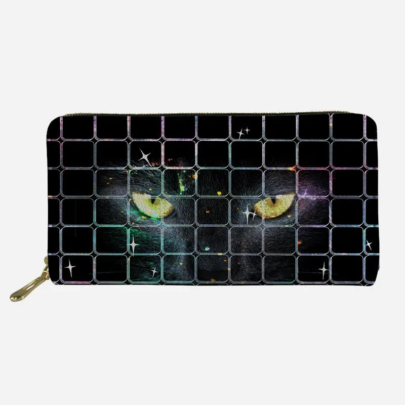 Funny Animal Eyes Wallet Long Leather Clutch Purse For Women
