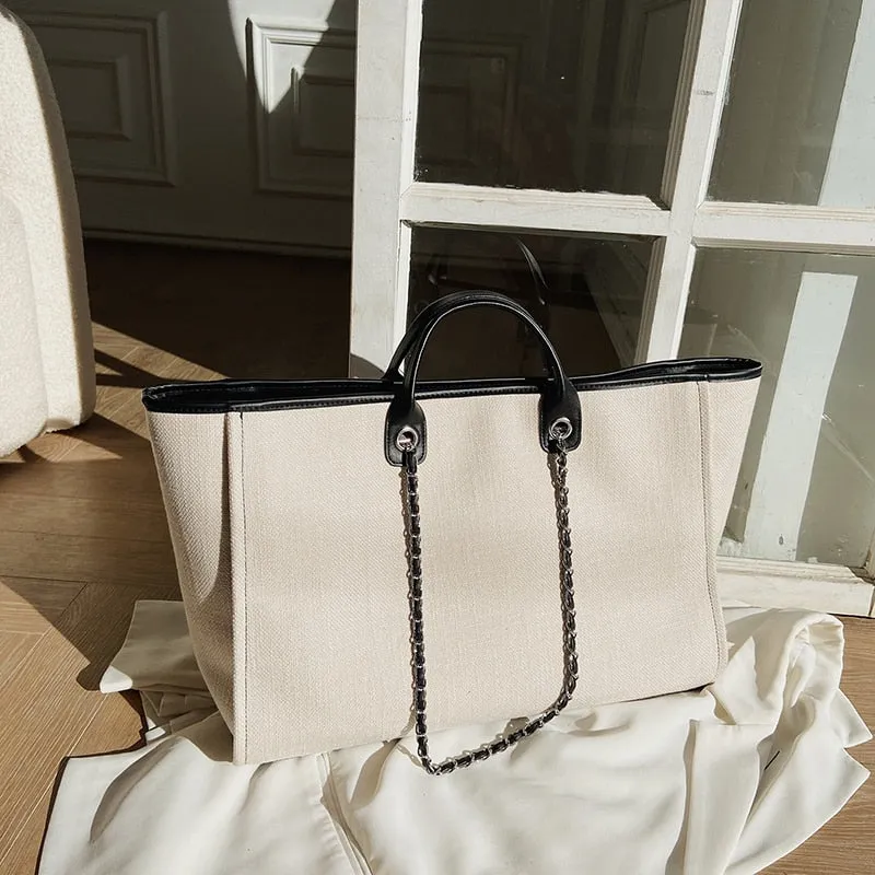 Large Capacity Practical Summer Canvas Handbags