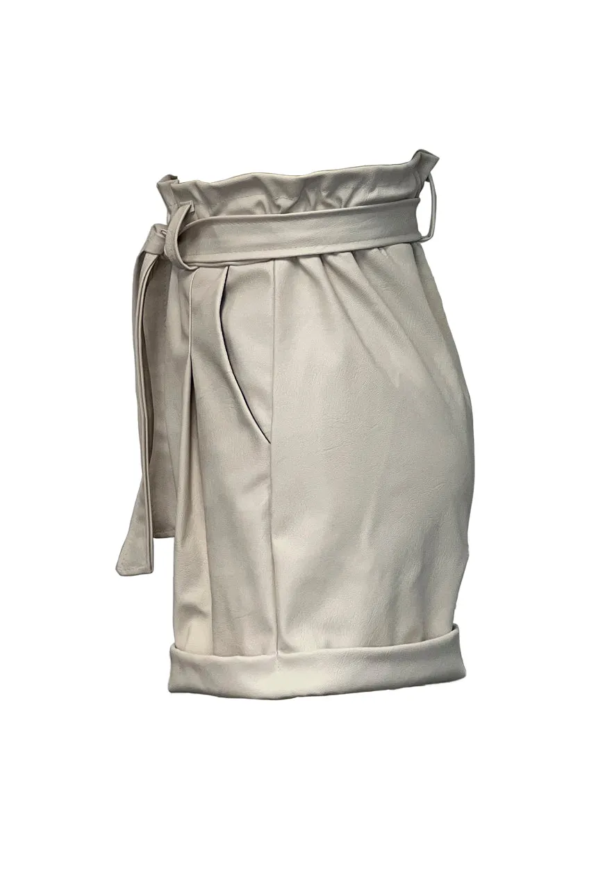 LEATHER KNOT SHORTS