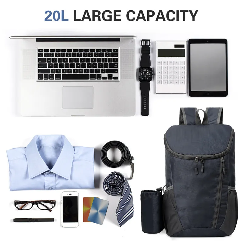 Lightweight Folding 20L Waterproof Backpack for Traveling Schooling