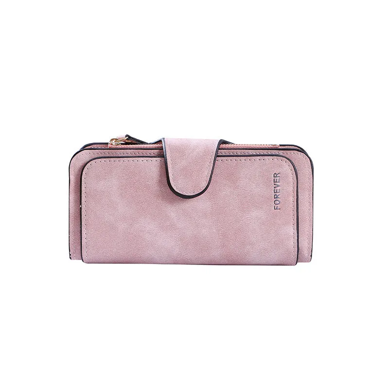 New Buckle Ladies Korean Wallet Big 30% Fashion Ladies Bag Multi-card Ladies Wallet Frosted Two-tone Fabric