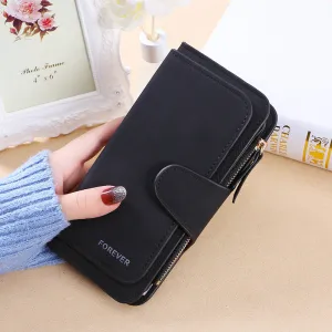 New Buckle Ladies Korean Wallet Big 30% Fashion Ladies Bag Multi-card Ladies Wallet Frosted Two-tone Fabric