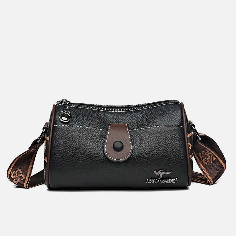 Retro Lady Underarm Bag Wide Strap Simple Women Crossbody Bag