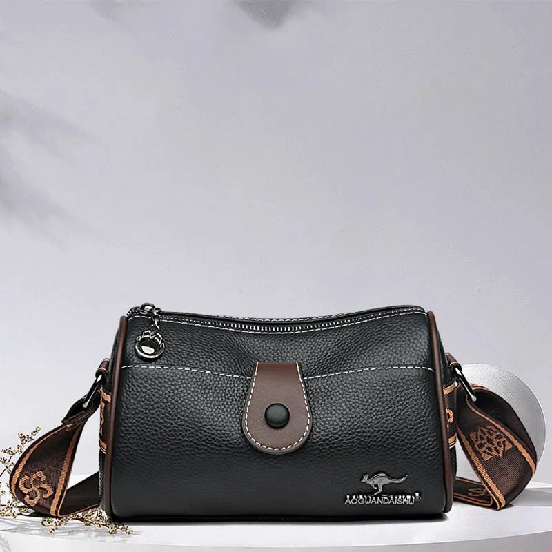 Retro Lady Underarm Bag Wide Strap Simple Women Crossbody Bag