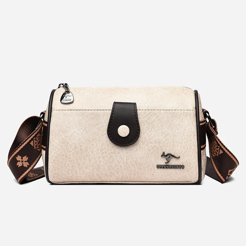 Retro Lady Underarm Bag Wide Strap Simple Women Crossbody Bag