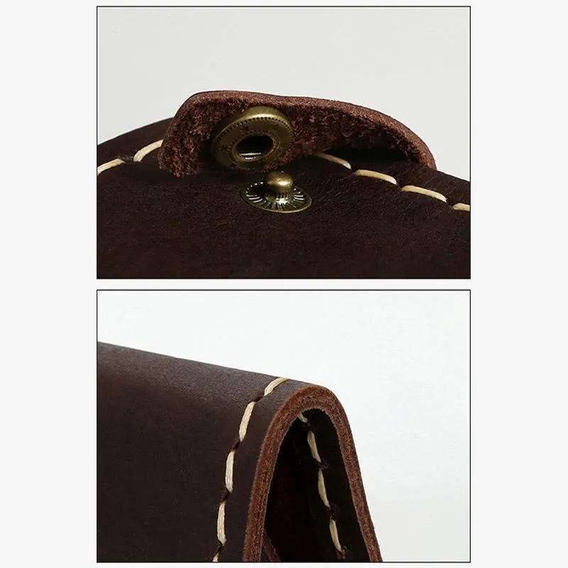Retro Leather Wallet for Men Women Bifold Handmade Front Pocket Wallet