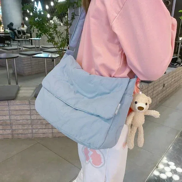 TAVIMART  -  Women Sweet Y2k Aesthetic Grunge Crossbody Bag Japanese Chic High-capacity Shoulder Handbags Vintag Solid Simple Messenger Bags
