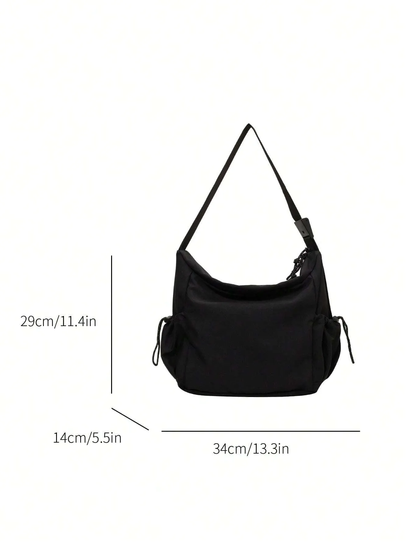 Uakiss Casual Large Capacity Waterproof Nylon Shoulder Bag, Unisex Riding Crossbody Bag, Solid Color Simple College Style Messenger Bag