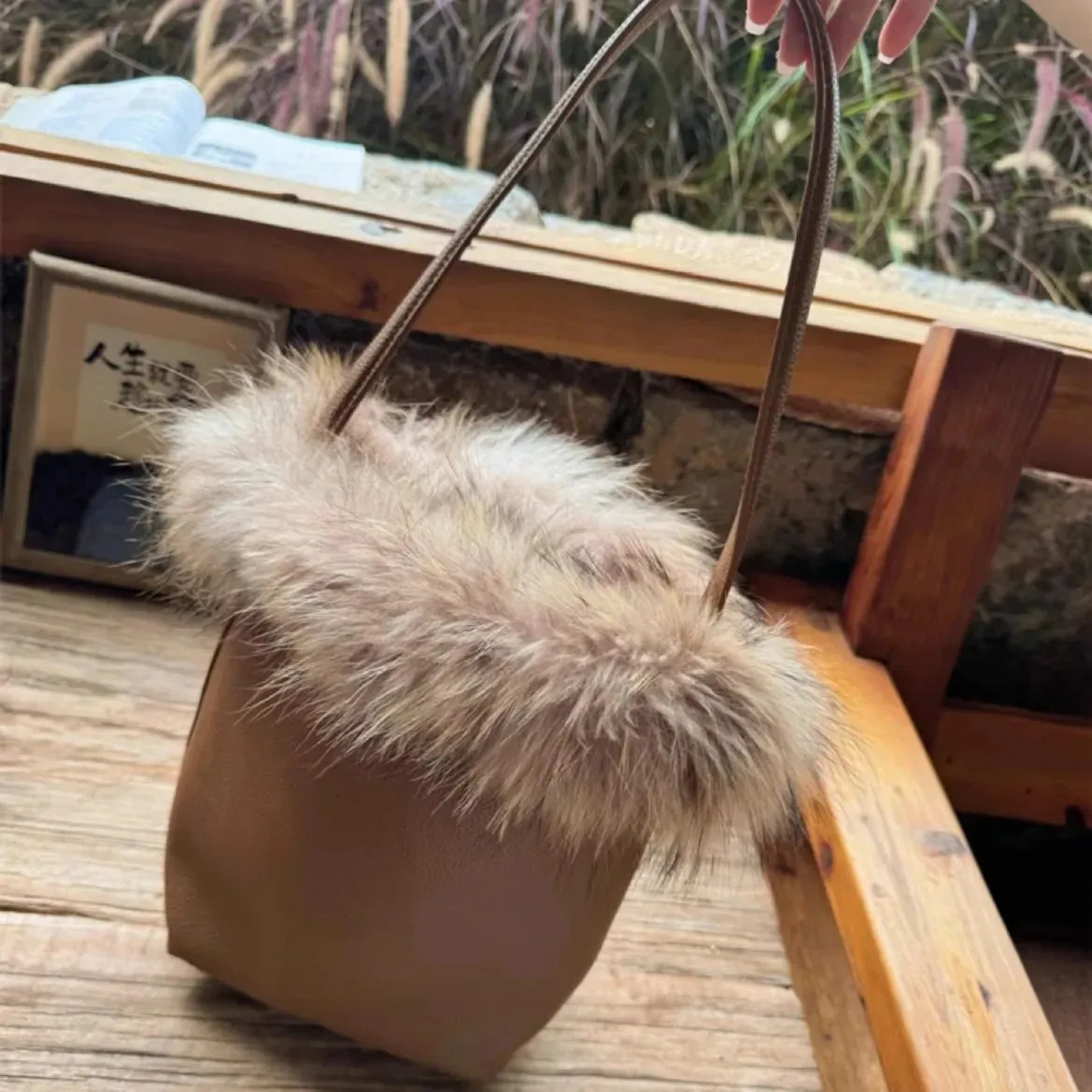 UAKISS  -  NEW fur Leather Bucket Bag for Women New Vintage messenger High Quality Simple Handbag Lady Shoulder Luxury bag female
