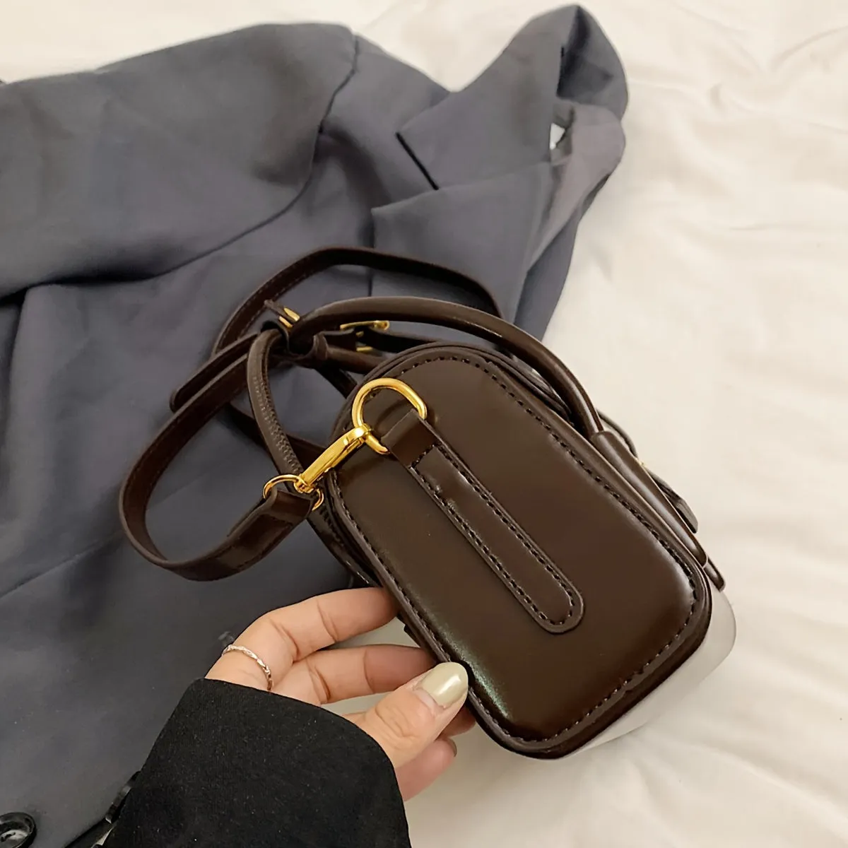 Uakiss Niche Design, Retro High-Quality Small Square Bag, Simple, Casual And Versatile Handbag, Fashionable And Personalized, Foreign-Style Shoulder Bag