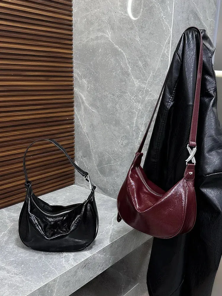 UAKISS  -  Soft leather Dumpling bag leather bag Soft Leather Large Capacity minimalist Crossbody bag women female luxury Fashion