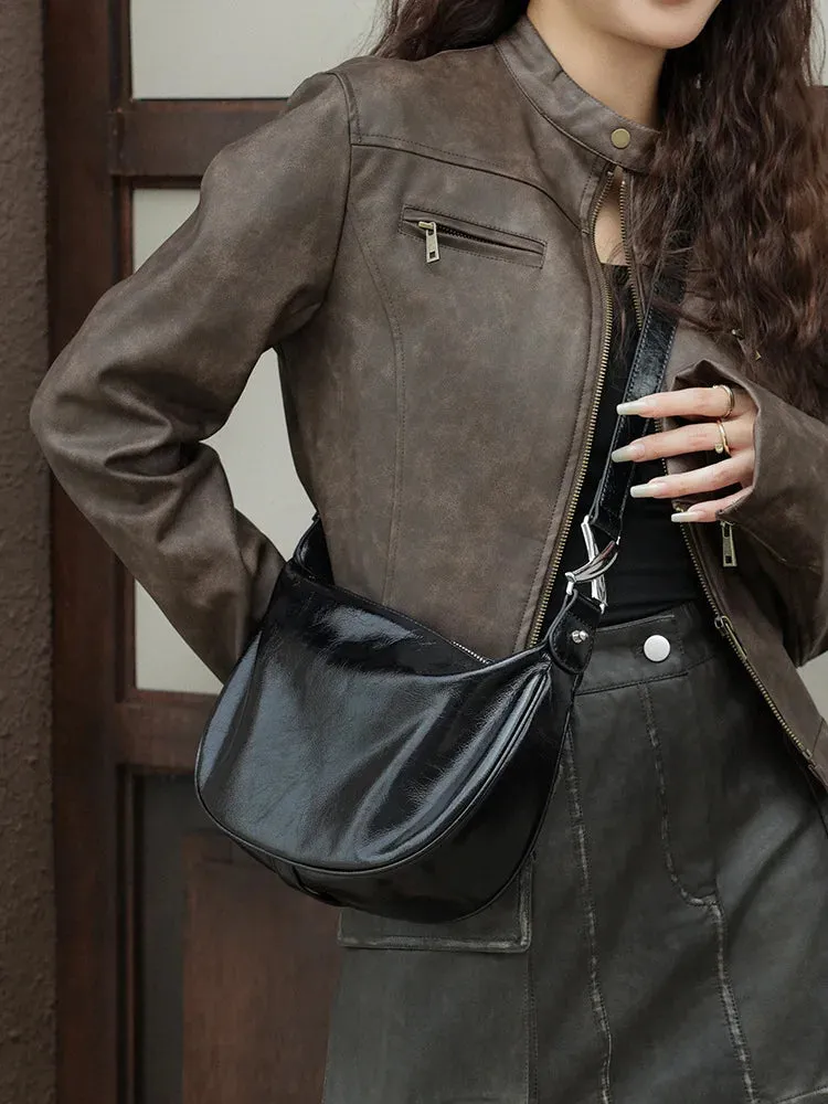 UAKISS  -  Soft leather Dumpling bag leather bag Soft Leather Large Capacity minimalist Crossbody bag women female luxury Fashion