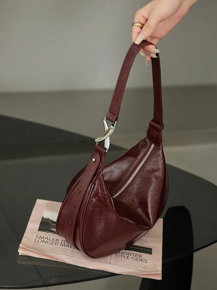 UAKISS  -  Soft leather Dumpling bag leather bag Soft Leather Large Capacity minimalist Crossbody bag women female luxury Fashion