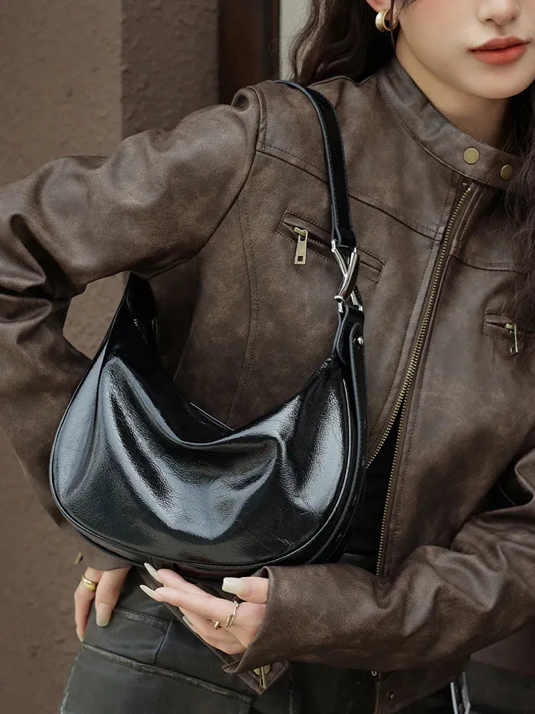 UAKISS  -  Soft leather Dumpling bag leather bag Soft Leather Large Capacity minimalist Crossbody bag women female luxury Fashion