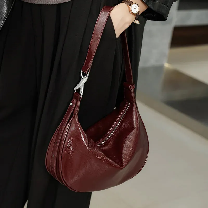 UAKISS  -  Soft leather Dumpling bag leather bag Soft Leather Large Capacity minimalist Crossbody bag women female luxury Fashion