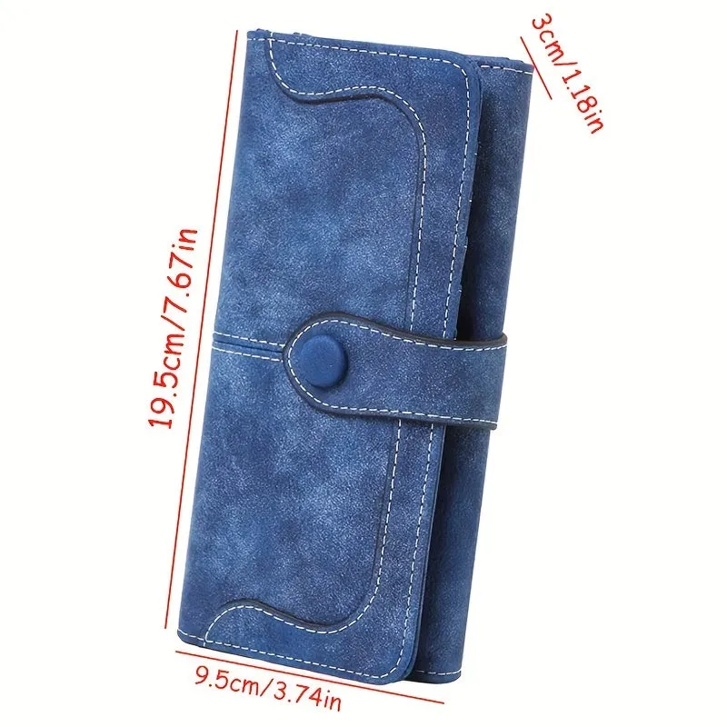 Uakiss Vintage Style Women's Large Capacity Wallet Secure Snap Closure, Multi-Card Slots & Durable Zip Pocket Long Bifold Handbag
