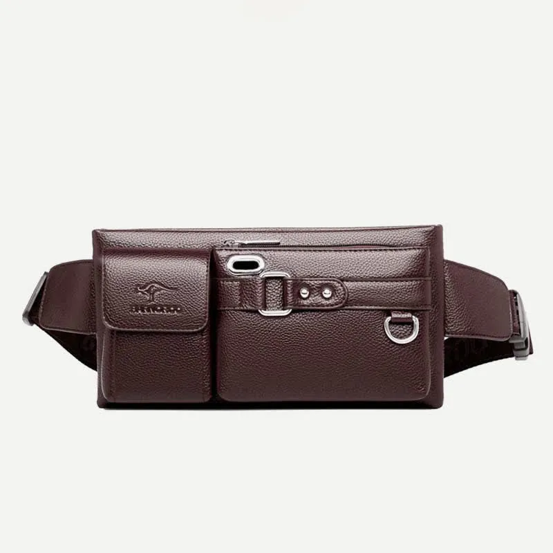 Waist Bag for Men Leather Sling Bag for Hiking Running Travel